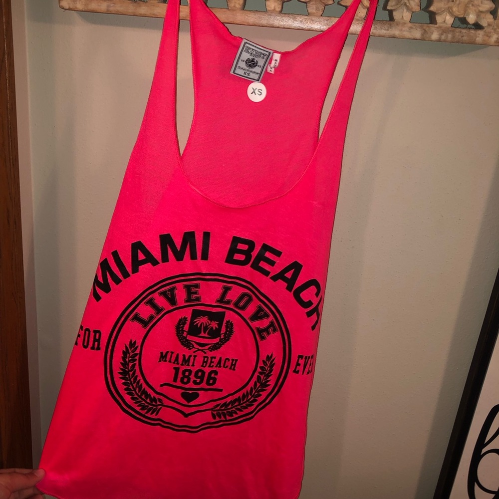 Exist brand hot pink tank top, Miami Beach